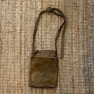 Original Tagliovivo Tan/Brown Leather Crossbody Bag (Sand) made in Italy